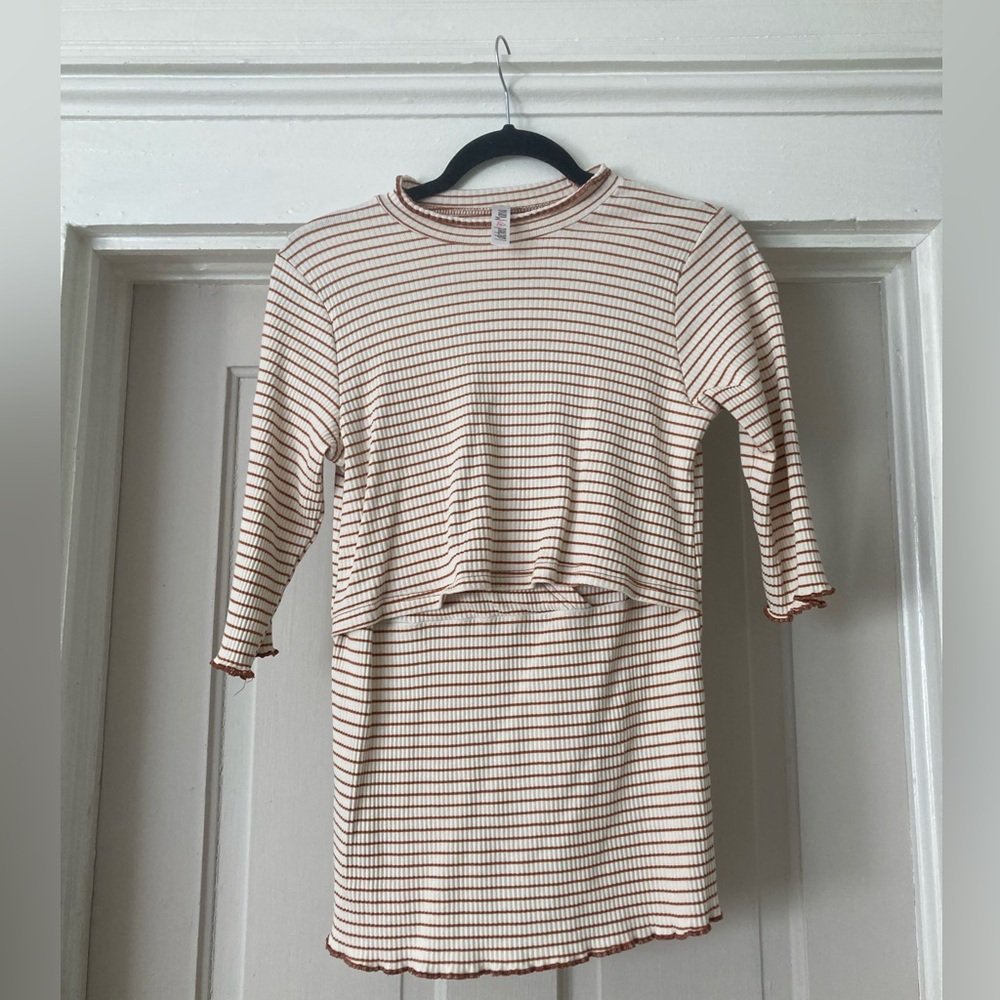Latched Mama Mock Neck 3/4 Sleeve Nursing Shirt